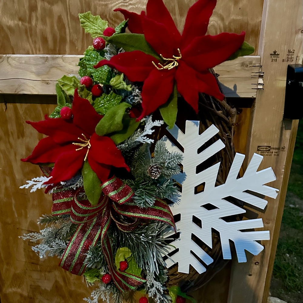 Festive Red and Green Holiday Wreath